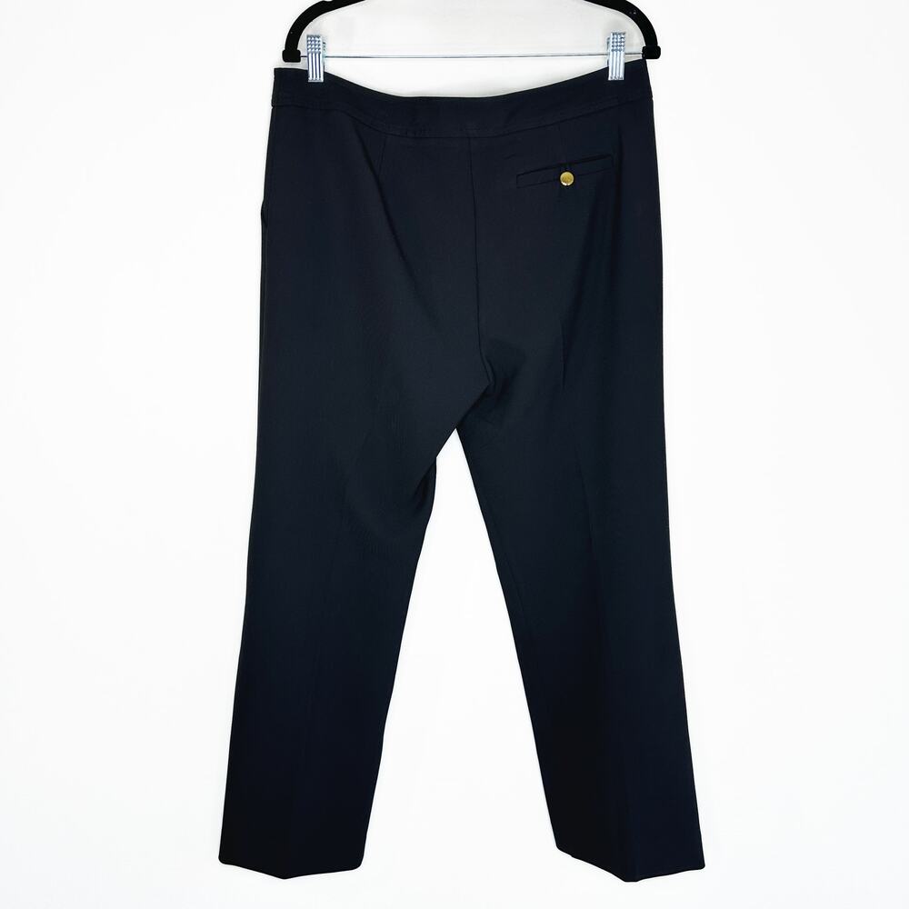 Trina Turk Fete High Rise Ponte Knit Gold Button Side Straight Leg Pants Trouser - Picture 14 of 15